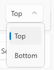 Image showing the Application Bar position control