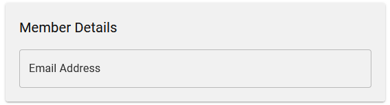 Image of the Member Details email address field